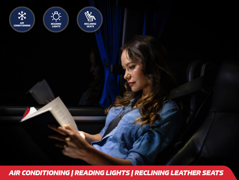 Reading lamp on the seat